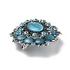 Baroque Flower Alloy Rhinestone Brooches with Cat Eye JEWB-Z034-08AS-2