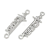 SHEGRACE Brass Micro Pave Clear Cubic Zirconia Connector Charms XGRQ3D373-494P-2