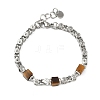 Natural Tiger Eye Link Chain Bracelets for Women BJEW-Z148-06P-03-2