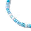 Glass with Dyed Synthetic Turquoise Beaded Stretch Bracelets BJEW-JB11031-02-4