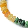 Natural & Synthetic Mixed Gemstone Flat Round Braided Bead Bracelets BJEW-JB09710-01-3