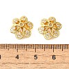 6-Petal Flower Brass Micro Pave Clear Cubic Zirconia Bead Caps KK-V008-32G-3