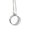 Flat Round Glass Magnifying Pendant Necklace TOOL-PW0002-04S-1