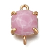 Brass Glass Imitation Gemstone Connector Charms KK-Z076-01G-03-1