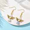 Angel Antique Golden Alloy & Resin Dangle Earrings EJEW-JE05686-10-2