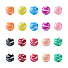 80Pcs 10 Colors Opaque Striped Acrylic Beads SACR-BT0001-02-2