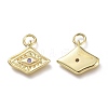 Brass Micro Pave Cubic Zirconia Pendants KK-P188-C04-G-2