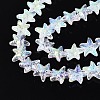 Electroplate Transparent Glass Beads Strands EGLA-Q136-01A-01-3