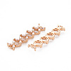 Rack Plating Brass Micro Pave Clear Cubic Zirconia Links Connectors X-KK-T060-36-RS-3