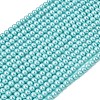 Eco-Friendly Dyed Glass Pearl Round Beads Strands HY-A002-4mm-RB104-1