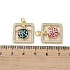 Brass Micro Pave Clear Cubic Zirconia Pendants KK-C045-19G-3