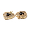 Heart Brass Micro Pave Cubic Zirconia Pendants KK-G435-01G-05-3