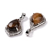 Natural Tiger Eye Pendants G-H283-04P-22-3