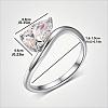 Brass Pave Single Cubic Zirconia Finger Rings for Women LS-ZK8046-6-1