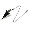 Natural Obsidian Chip & Resin Dowsing Pendulum Big Pendants G-H293-02P-01-2