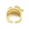 Rack Plating Brass Micro Pave Cubic Zirconia Open Cuff Rings RJEW-C076-08B-G-3