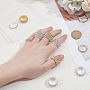 10Pcs 10 Styles Iron & Rhinestone Finger Rings for Women RJEW-UN0003-08-4