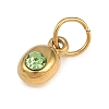 Birthstone 304 Stainless Steel Rhinestone Pendants STAS-L312-02G-04-2