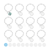 DIY Blank Dome Alloy Charm Bracelet with Imitation Pearl Chains Making Kit BJEW-UN00002-1