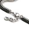 Two Tone 304 Stainless Steel Wheat Chains Double Layer Multi-strand Bracelets BJEW-D030-08EB-3