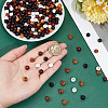 250Pcs 5 Colors Spray Painted Round Natural Schima Wood Beads WOOD-PA0001-74-3