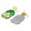 Saint Patrick's Day Sparkling Acrylic Dangle Stud Earrings LS-EJEW-P243-A05-2