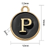 Golden Plated Alloy Enamel Charms sgENAM-SZ0001-25B-P-2