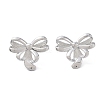 Rack Plating Bowknot Brass Stud Earrings for Women EJEW-NH0002-02P-2