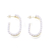 ABS Plastic Imitation Pearl Oval Stud Earrings EJEW-P205-03G-2