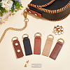 WADORN 8 Sets 4 Colors Alloy D Ring Clasps with PU Leather Tab FIND-WR0010-68-4