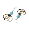 Flower Glass Seed Beaded Dangle Earrings for Women EJEW-MZ00203-01-4