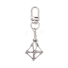 Stainless Steel Braided Chain Macrame Pouch Empty Stone Holder Pendant Decorations HJEW-JM02054-1