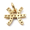 Brass Micro Pave Cubic Zirconia Charms ZIRC-F131-16G-12-2