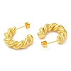 Ion Plating(IP) 304 Stainless Steel Rope Chains Shape Stud Earrings EJEW-B026-04G-2