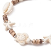 Synthetic Turquoise and Shell Bracelets BJEW-JB11510-02-3