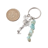 Alloy with Flower Amazonite Marine Theme Keychain KEYC-JKC00848-02-3