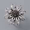 Flower Triple Ring Alloy Scarf Buckle Ring JEWB-WH0023-38-1