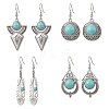 Synthetic Turquoise & Alloy Dangle Earrings EJEW-JE06922-2