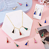 36Pcs 6 Colors Zinc Alloy Glass Pendants ALRI-TA0001-36-7