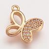 Brass Micro Pave Cubic Zirconia Pendants ZIRC-F049-22G-1