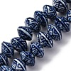 Handmade Blue and White Porcelain Beads Strands PORC-I027-09-1