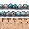 Natural Dyed Marble Beads Strands G-P593-8mm-03-5