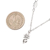 Alloy Flower Pendant Brass Leaf Link Chain Necklaces for Women NJEW-JN05866-3