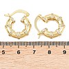 Bamboo Brass Micro Pave Clear Cubic Zirconia Hoop Earrings EJEW-F405-01G-3