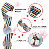 2 Rolls 2 Styles Stripe Pattern Printed Polyester Grosgrain Ribbon OCOR-TA0001-37C-11