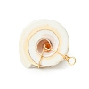 Real 18K Gold Plated Copper Wire Wrapped Natural Shiva Eye Shell Pendants PALLOY-TA00185-5