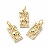 Rack Plating Brass Micro Pave Cubic Zirconia Charms ZIRC-K089-04G-2