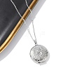 Anti-Tarnish 304 Stainless Steel Flat Round Locket Pendant Cable Chain Necklaces for Women NJEW-M050-04A-P-1