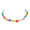 Summer Opaque Plastic Imitation Cowrie Shell Shape Braided Bead Adjustable Necklaces NJEW-JN05178-2