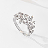 Brass Micro Pave Cubic Zirconia Finger Rings for Women PB9120-6-1